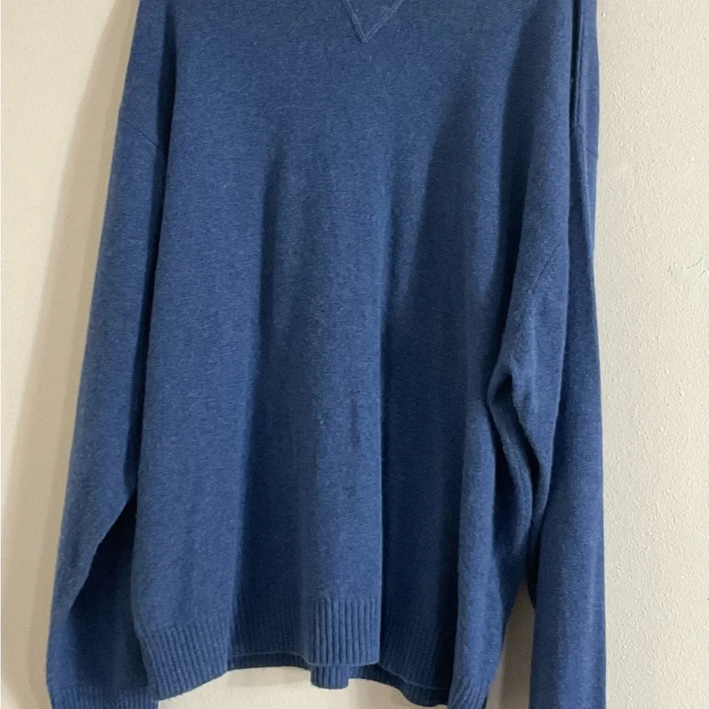 Orvis Sweater Mens Size XL Blue 100% Cashmere Crew Neck Pullover - Picture 3 of 8